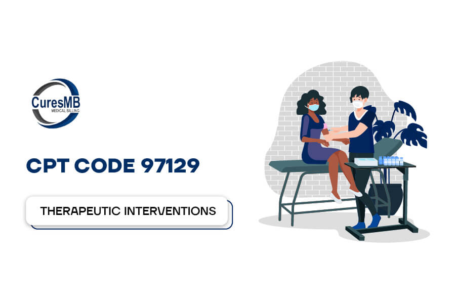 A professional man chekup the women sit on the table and fornt has the some medicine about this issue prfessioan use the code 97129 CPT Code