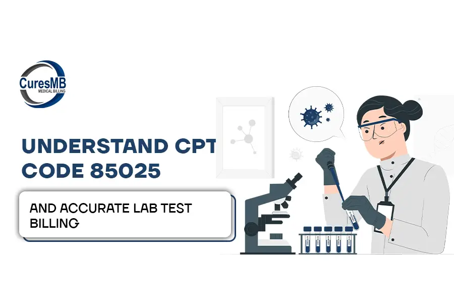 A professional women work in lab testing on microscope doctor use the CPT Code 85025