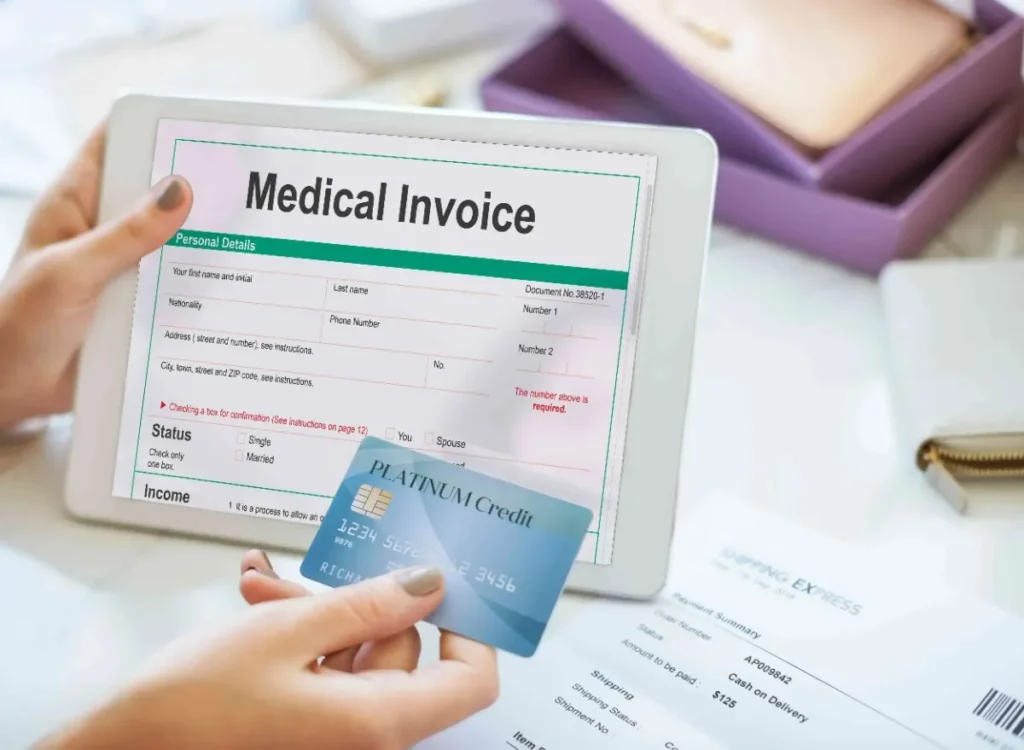 Webp image represent the medical invoice in medical billing process.